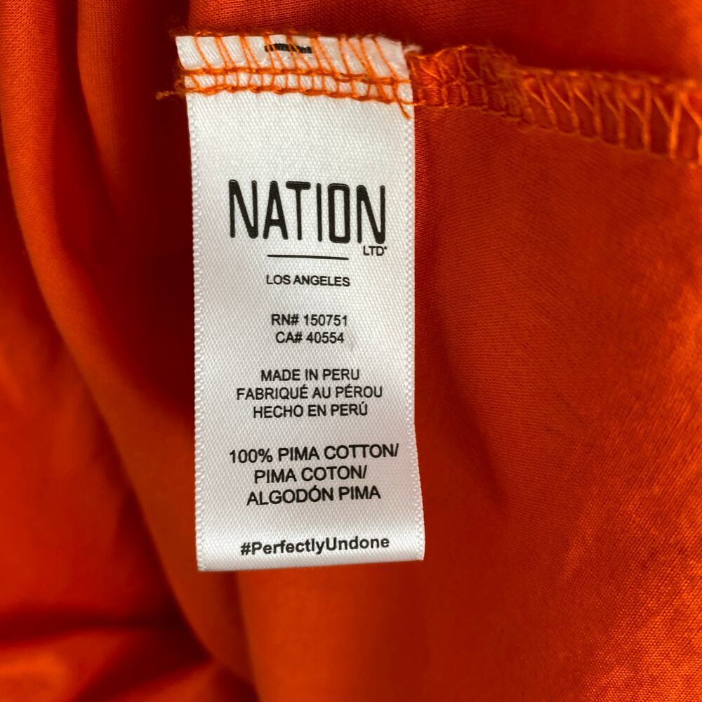 Nation LTD Azalia Midi Dress Orange Pima Cotton Short Sleeve XS - Picture 12 of 15